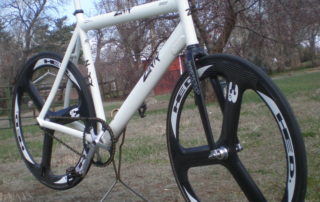 white zinn track bike