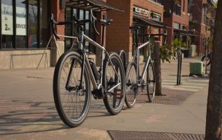 large wheeled ebike parked on the street