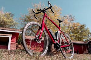 Custom electric bike by Zinn Cycles pictured outdoors