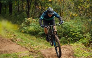 Man riding bike trails in Boulder, Colorado