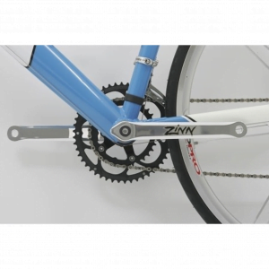 Crankset on a blue road bike