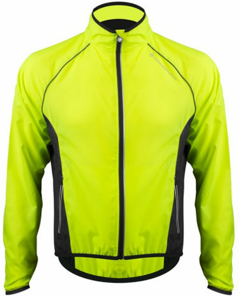 Zinn Cycles Aero Tech Men's Windproof Packable Safety Jacket - High Visibility Windbreaker