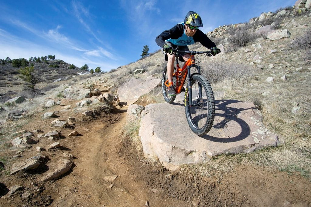 Man competing after mountain bike fitting